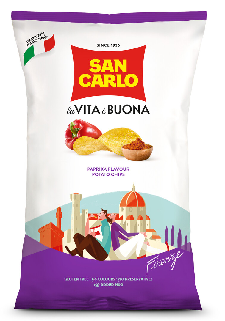 Чипсы SAN CARLO "Piu Gusto" со вкусом паприки 150 г