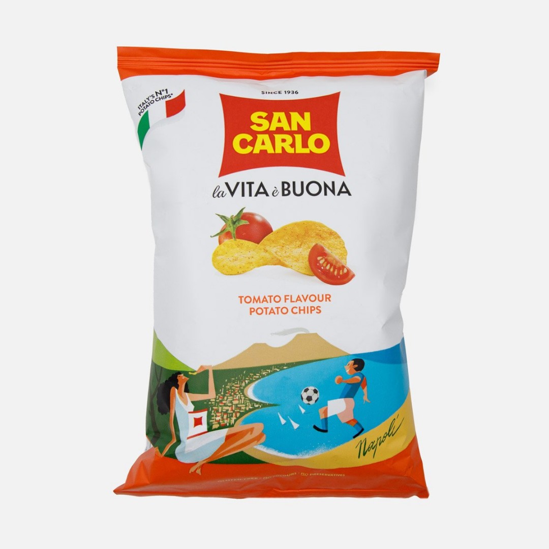 Чипсы SAN CARLO "Piu Gusto" со вкусом томата 50 г